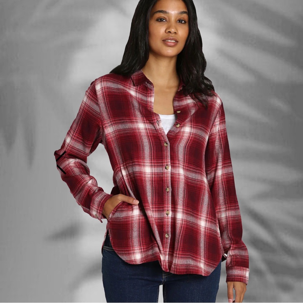 *JACHS GIRLFRIEND*🐴 red flannel with pockets XL
